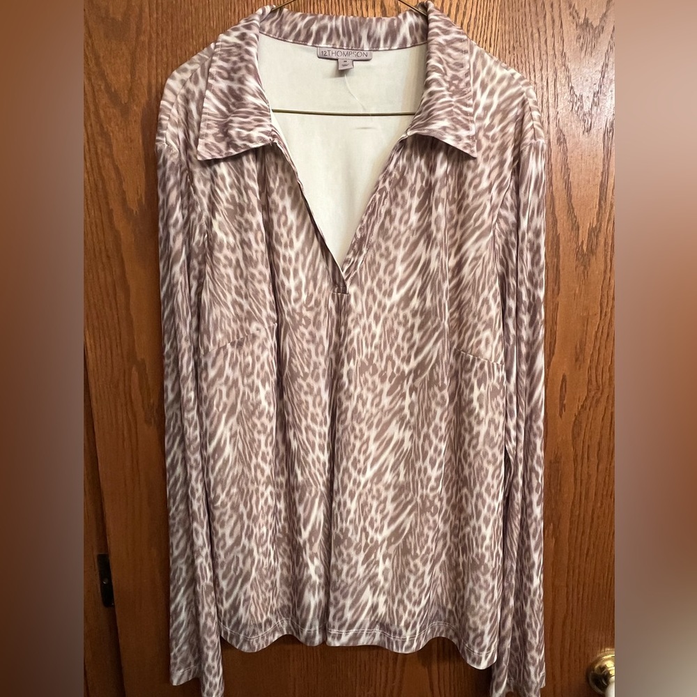 Animal Print Mesh Top